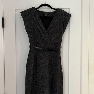 Mango Suit tweed v neck dress